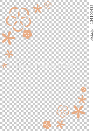 Two types of light orange floral frame Two types of light orange floral frame 134103452