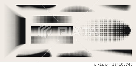Abstract halftone shapes isolated on background Abstract halftone shapes isolated on background 134103740