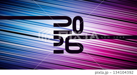 2026 Happy New Year Illustration with Typography Number on Colorful Abstract Background. Christmas Holiday Celebration Design for Flyer, Banner, Greeting Card, Celebration Poster, Party invitation or 2026 Happy New Year Illustration with Typography Number on Colorful Abstract Background. Christmas Holiday Celebration Design for Flyer, Banner, Greeting Card, Celebration Poster, Party invitation or 134104392