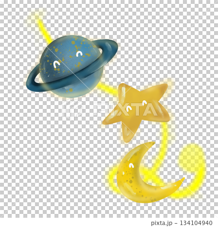 Amazing star with moon and Saturn Amazing star with moon and Saturn 134104940