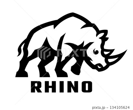 Wild rhinoceros logo. Wild rhinoceros logo. 134105624