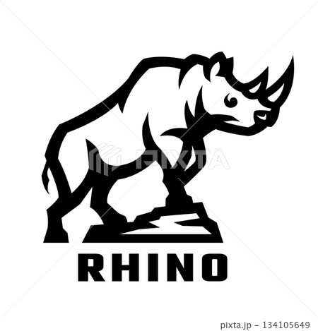Wild rhinoceros logo. 134105649