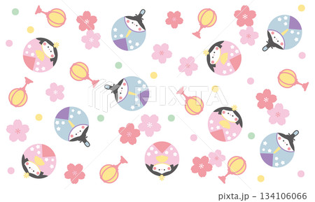 まるいかわいいひなまつりの壁紙 まるいかわいいひなまつりの壁紙 134106066