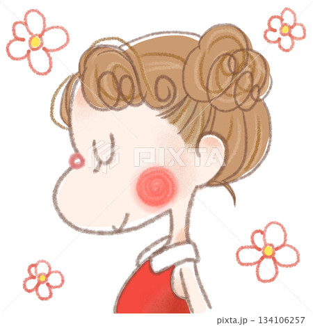 かわいい人気動物キャラクターイラスト素材【女の子】全身 134106257