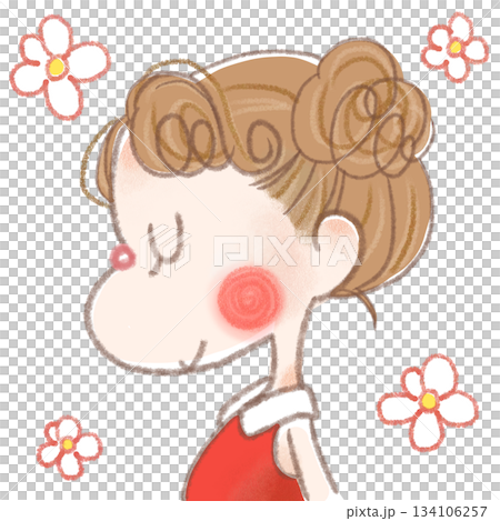 かわいい人気動物キャラクターイラスト素材【女の子】全身 134106257