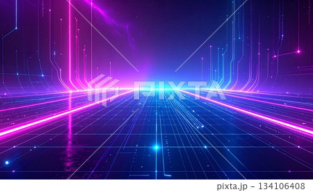 サイバー空間のサイバーイメージ背景 134106408