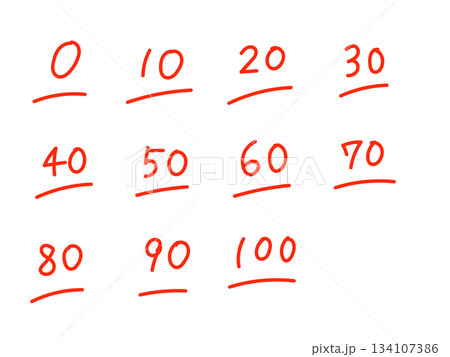 赤ペンの手書き点数セット 赤ペンの手書き点数セット 134107386
