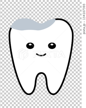 Character of a tooth treated with metal inlay Character of a tooth treated with metal inlay 134107393