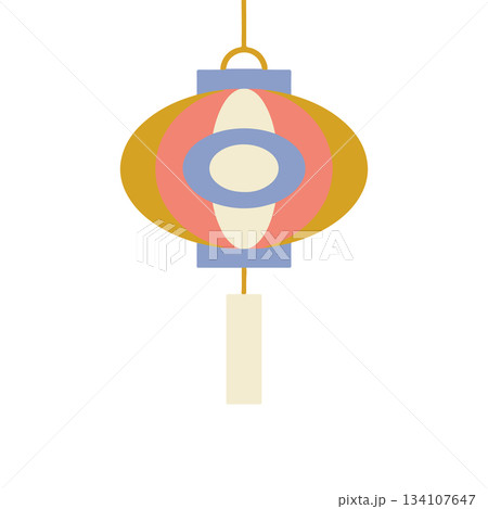 Minimalist Asian Lantern Illustration 134107647