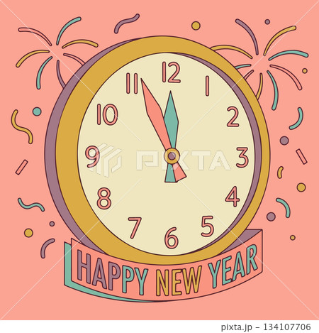 New Year's Eve Clock New Year's Eve Clock 134107706