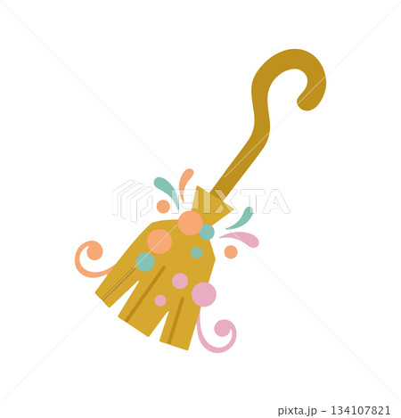 Stylized Broom Illustration 134107821