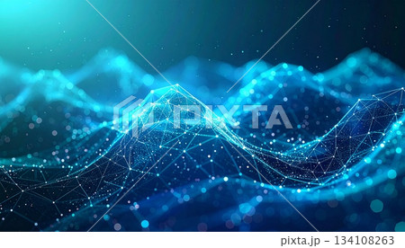 青いデジタルネットワークイメージ背景 134108263