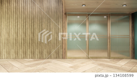blue color Muji room interior with wall japanese design.3d rendering blue color Muji room interior with wall japanese design.3d rendering 134108599