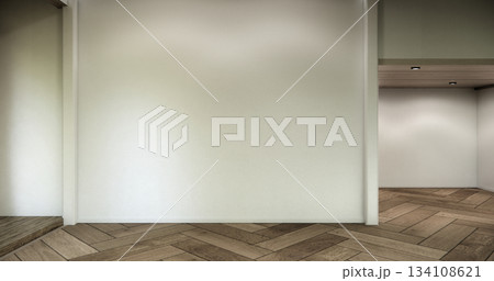 Muji style, Empty wooden room interior white room and wooden floor, 3D rendering Muji style, Empty wooden room interior white room and wooden floor, 3D rendering 134108621
