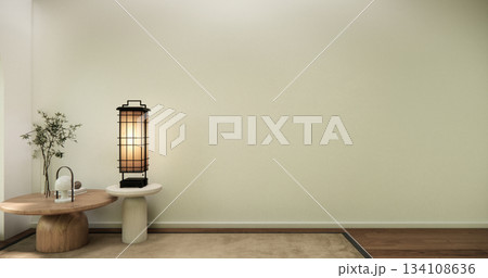 Muji style, Empty wooden room interior white room and wooden floor, 3D rendering 134108636