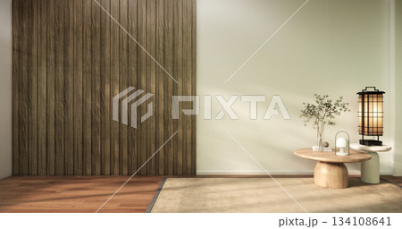 Muji style, Empty wooden room interior white room and wooden floor, 3D rendering 134108641