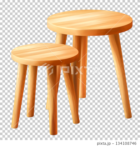 Wooden Round Tables in Natural Finish with Elegant Design for Home Decor 134108746