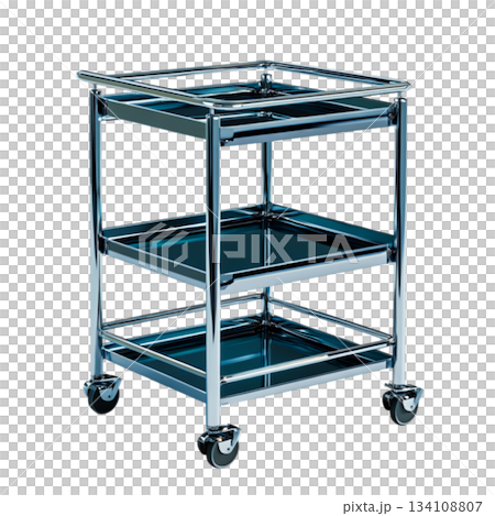 Modern Stainless Steel Cart with Glass Shelves for Versatile Storage Solutions Modern Stainless Steel Cart with Glass Shelves for Versatile Storage Solutions 134108807