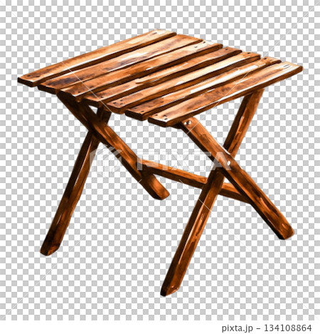Rustic Wooden Table with Simple Design for Outdoor or Indoor Use, Brown Finish 134108864