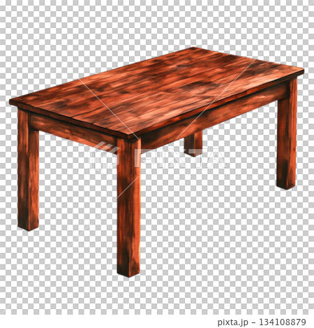 Rustic Wooden Table with Distressed Finish for Cozy Home Decor and Dining Space 134108879