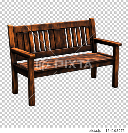 Wooden Bench with Rustic Finish for Outdoor and Indoor Spaces, Front View Wooden Bench with Rustic Finish for Outdoor and Indoor Spaces, Front View 134108973