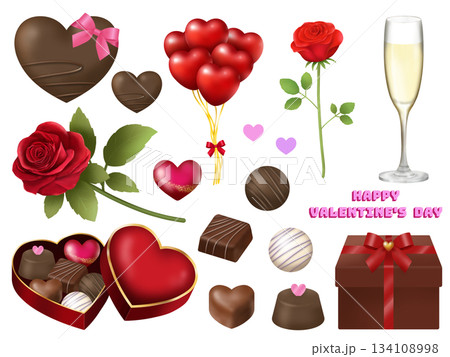バレンタインの素材セットA〈リアル〉　 134108998