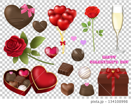 バレンタインの素材セットA〈リアル〉　 134108998
