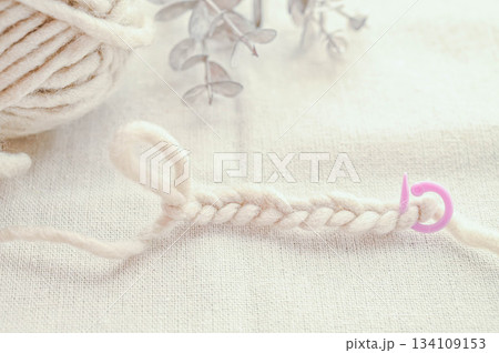 編み物イメージ くさり編み 編み物イメージ くさり編み 134109153