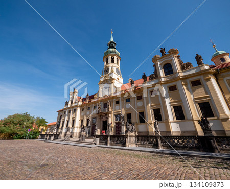 Exterior view of the Loreto , a prominent Baroque pilgrimage complex located in Prague 134109873