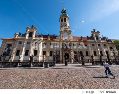 Exterior view of the Loreto , a prominent Baroque pilgrimage complex located in Prague 134109880