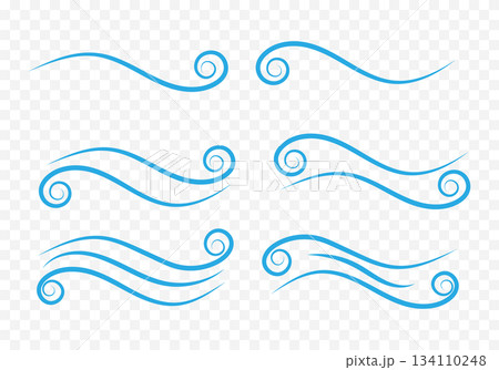 Set of graphic elements of water, liquid, or air for logo and label design. Eps 10 134110248