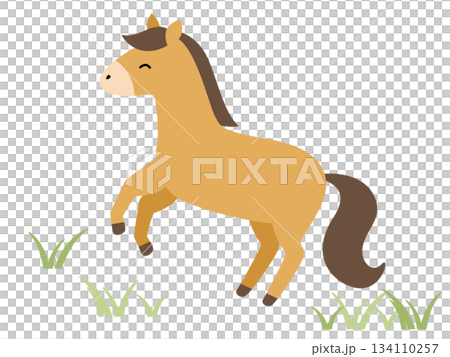 かわいい馬のイラスト かわいい馬のイラスト 134110257