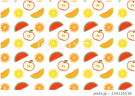 フルーツの断面　パターン壁紙 134110536