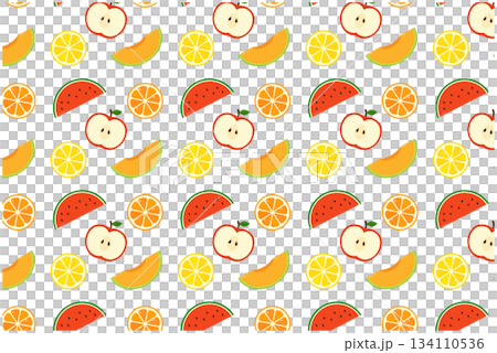 フルーツの断面　パターン壁紙 134110536