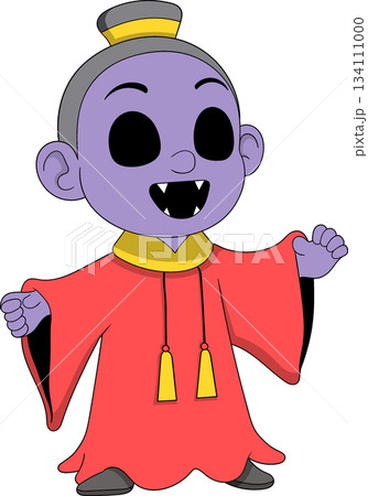 Cute Chinese New Year Vampire Character in Red Robe 134111000