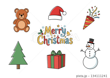 クリスマスのシンプルアイコンセット クリスマスのシンプルアイコンセット 134111241