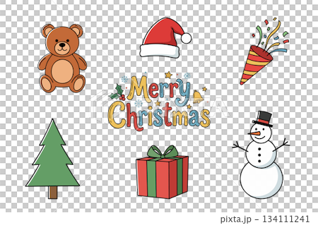 クリスマスのシンプルアイコンセット クリスマスのシンプルアイコンセット 134111241