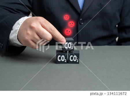 Increased CO2 emissions. Harmful impact on the environment. Deregulation of greenhouse gas emissions. Climate risks and environmental control debates. Ecology reports and sustainability warnings. 134111672