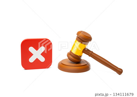 Negative court verdict. Complaint upheld in court. Legal disputes and judicial outcomes. Law analysis, case study and justice system. 134111679