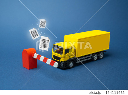 Documentary permits and licenses for imports. Strict regulation. Logistics problems. Supply chain crises. Bureaucratic obstacles. Customs delays. Trade restrictions Documentary permits and licenses for imports. Strict regulation. Logistics problems. Supply chain crises. Bureaucratic obstacles. Customs delays. Trade restrictions 134111683