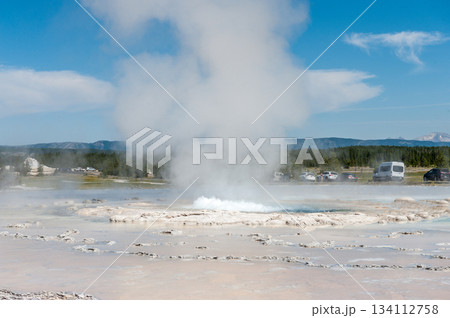 Geyser eruption in Yellowstone 134112758