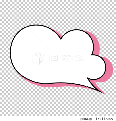 シンプルな吹き出しのイラスト　もこもこ 134112809
