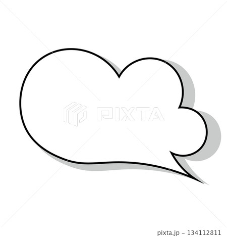 シンプルな吹き出しのイラスト　もこもこ 134112811