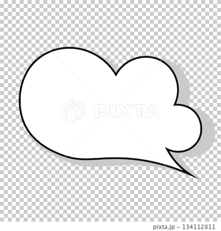 シンプルな吹き出しのイラスト　もこもこ 134112811