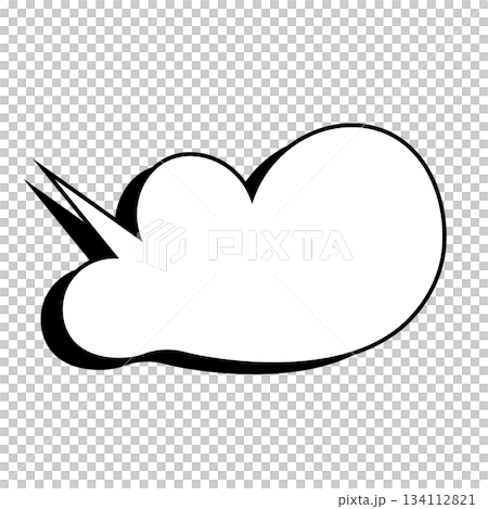 シンプルな吹き出しのイラスト　もこもこ 134112821