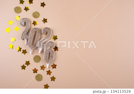 New year background with golden decoration 134113529