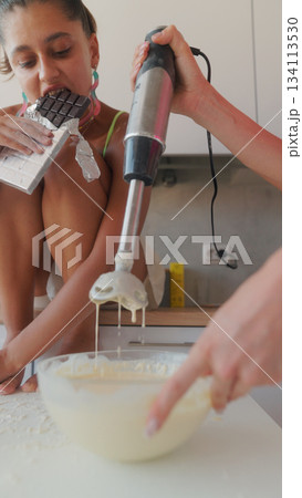 Experience the joyful and creative adventure of baking delicious chocolate treats using a blender Experience the joyful and creative adventure of baking delicious chocolate treats using a blender 134113530