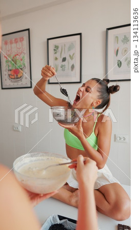 Experiencing Joyful Cooking Moments Indulging in Delightful, Delicious Treats Together Experiencing Joyful Cooking Moments Indulging in Delightful, Delicious Treats Together 134113636