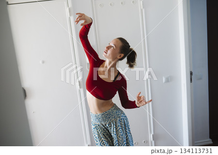 Artistic movement depiction, Emotional dance with vivid colors 134113731