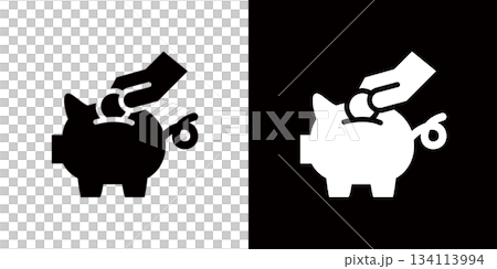 存錢筒圖標，金融、銀行、儲蓄相關圖標 134113994